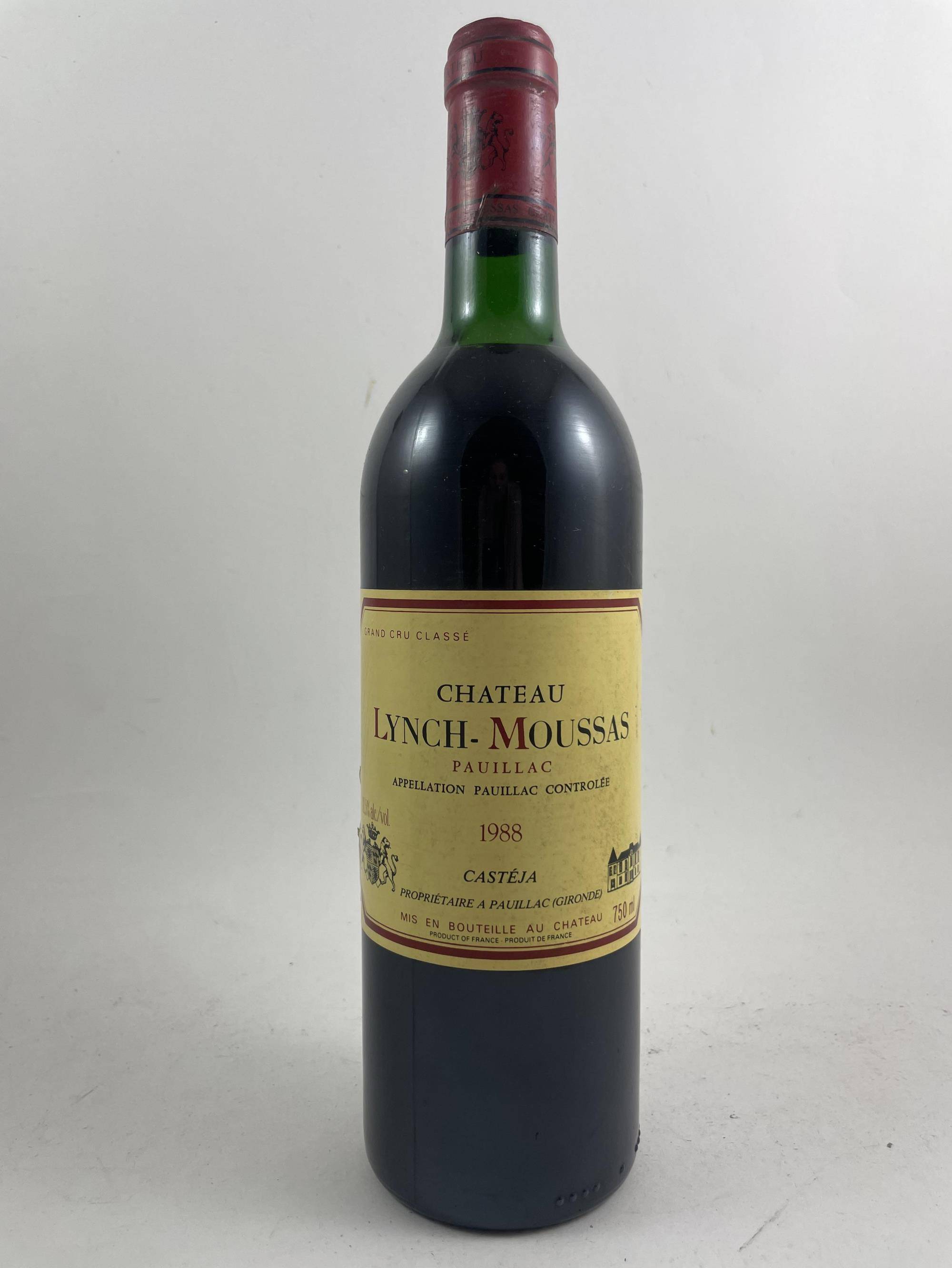 Château Lynch Moussas 1988 - Dégustation, Accords Mets-Vins