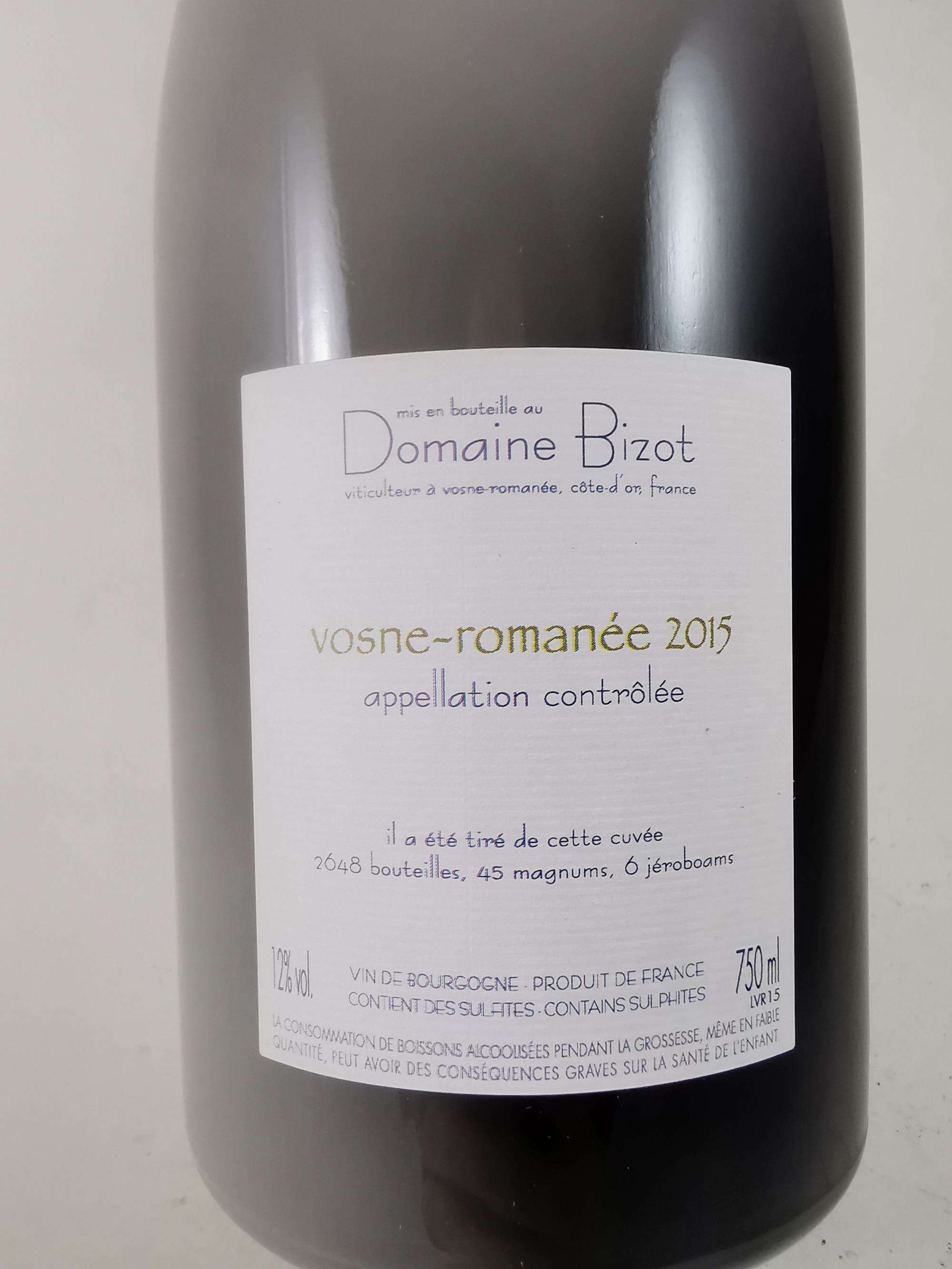 Vosne-Romanée - Domaine Bizot 2015